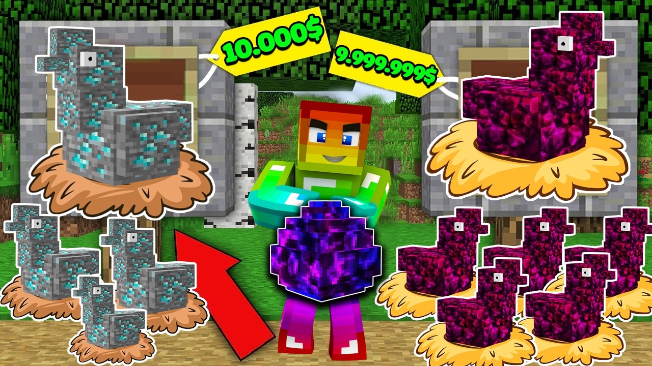 MINI GAME : CUỘC THI XÂY CHUỒNG GÀ VIP ** NOOB TRỘM TRỨNG GÀ HÀNG XÓM VÀ XÂY CHUỒNG GÀ CẦU VỒNG