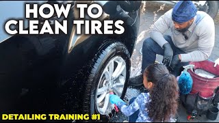 How To Clean Tires  Step by Step  Detailing Training #1  Hunter's Mobile Detailing