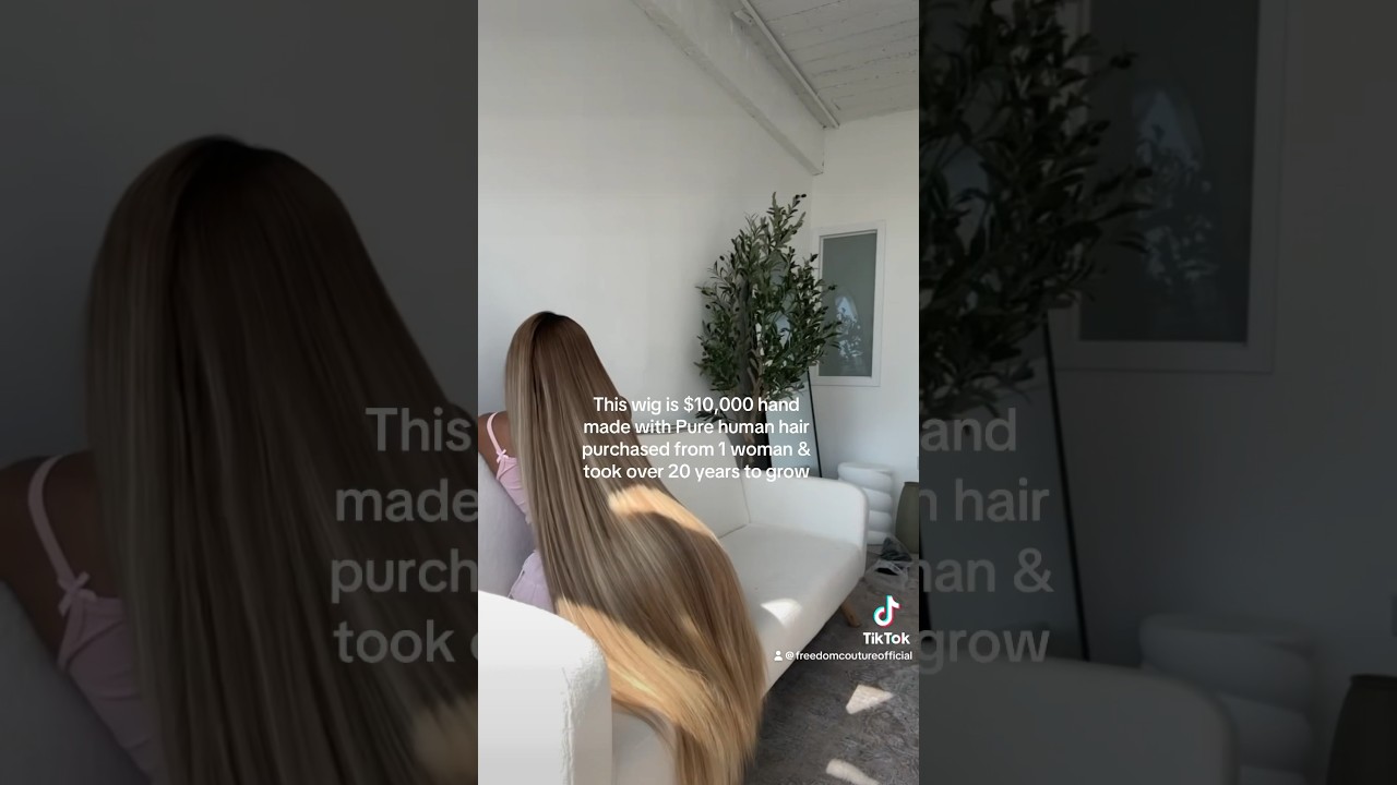 This wig is $10,000 made with pure human hair 🤍 #wigs #gluelesswig #hairtok
