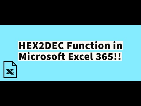 How to Use Excel HEX2DEC Function in Office 365? GeekExcel