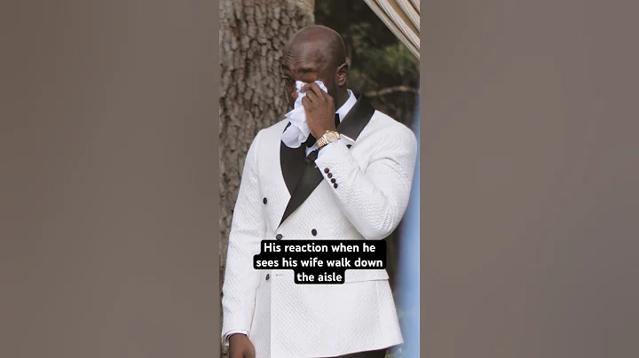 Grooms reaction when he sees his bride walking down the aisle #wedding #weddingvideo #weddingdress