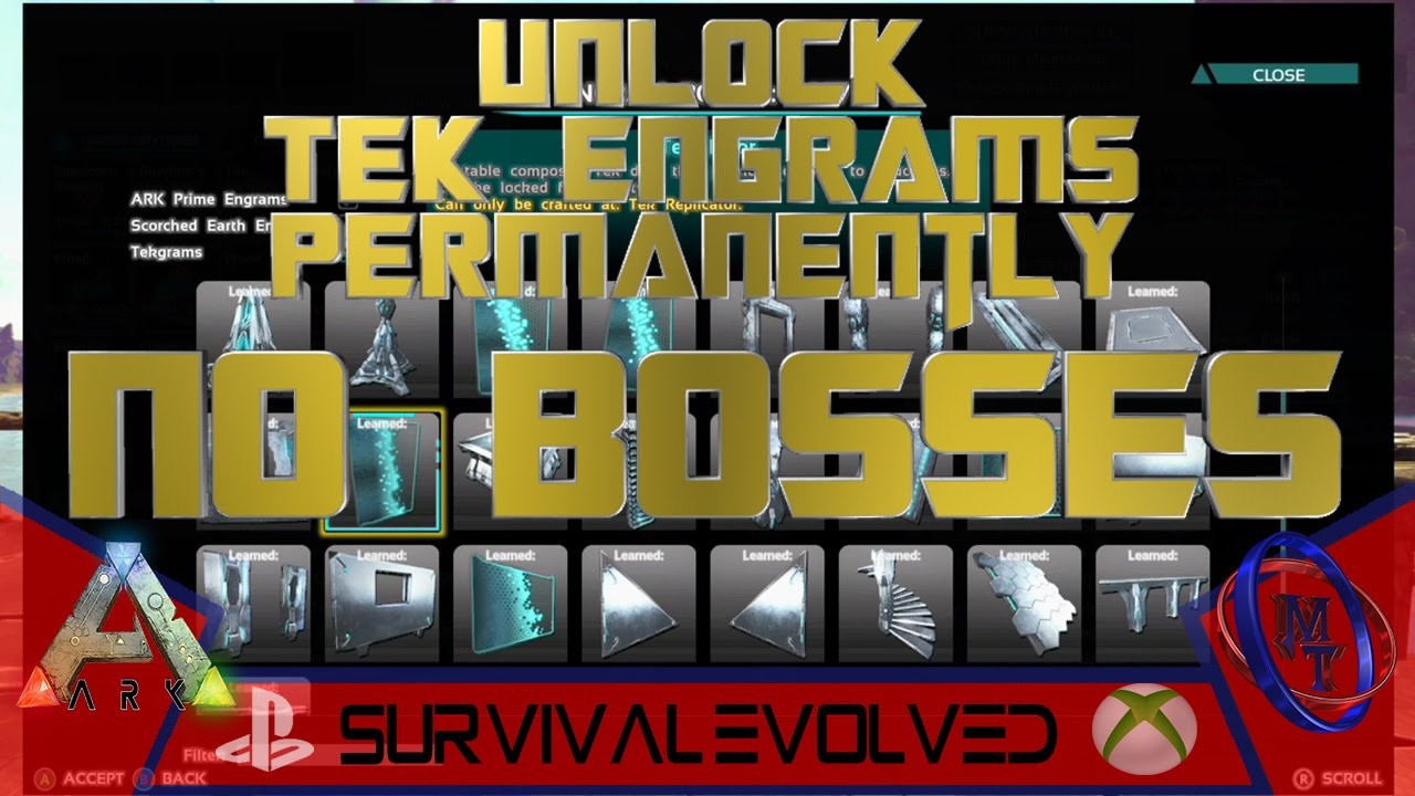 Ark Xbox Ps4 Unlock Tek Engrams Permanently No Bosses Youtube