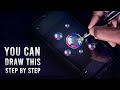 🔵How to draw Bubbles (Mobile) Infinite painter tutorial | For beginners