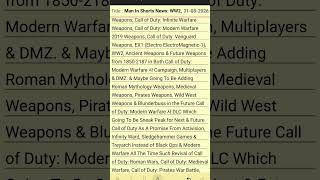 MIS News: WW2, Ancient Weapons & Future Weapons Is Back in Call of Duty: Modern Warfare 사 Confirmrd