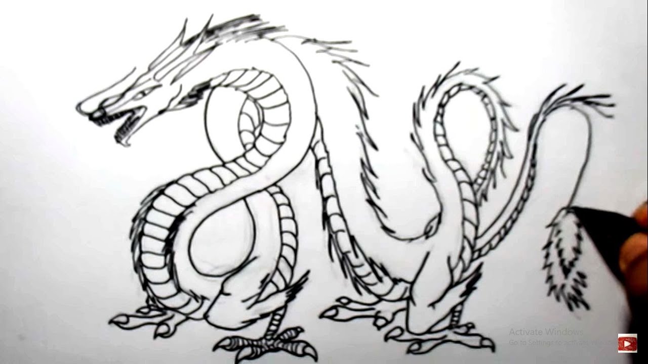 Cara Menggambar Ular Naga How To Draw Dragon Snake YouTube