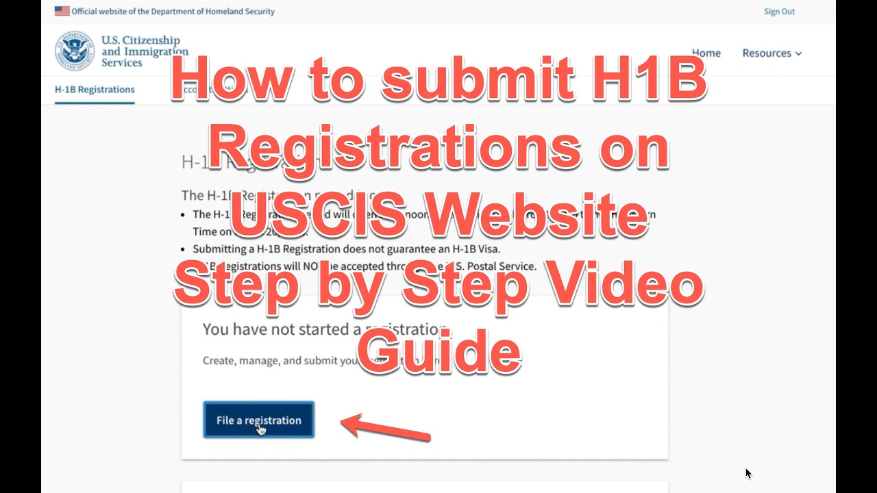 How to Submit H1B Registrations on USCIS website Step by Step Video