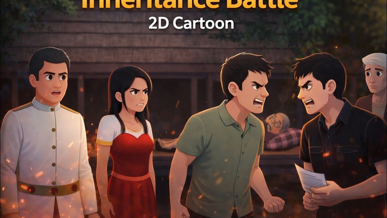 Cartoon Inheritance Fight Inheritance Fight 😡 | Children Battle Over Sick Father | Emotional 2D ...