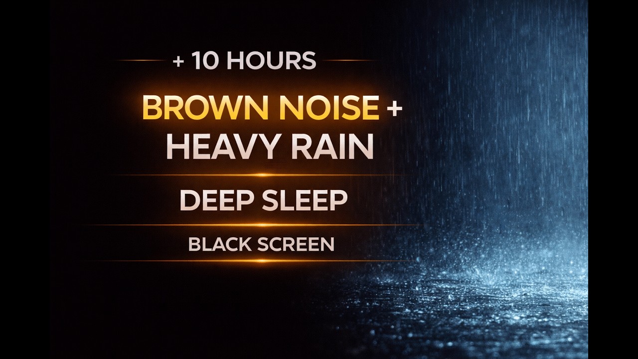 10 Hours Brown Noise + Heavy Rain 🌧️ | Deep Sleep Black Screen - YouTube