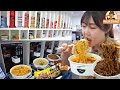 토핑무료✨️ 무인라면편의점에서 라면 먹방🍜 | 진짬뽕, 튀김우동, 짜장라면 Noodle Store Mukbang