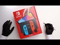 Nintendo Switch OLED NEON BlUE/RED Unboxing - ASMR
