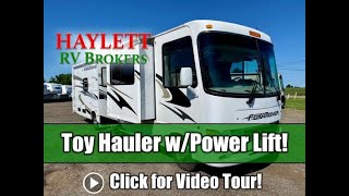 (Sold) Toy Hauler Motorhome! 2009 Fun Mover 34Y with Custom Power Lift Gate Class A Gas