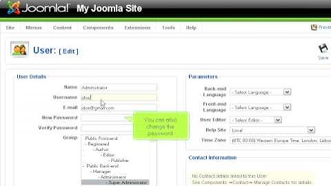 Joomla - Administrator - Change Administrator