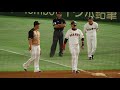 2018.3.20 陽岱鋼（ペシッ）中田翔（ペシッ）場内が笑いに包まれた２人のやりとり