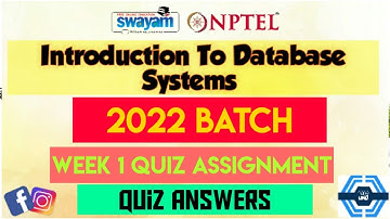 Introduction To Database Systems | Week 1 Answers 2022 | NPTEL | SWAYAM |
