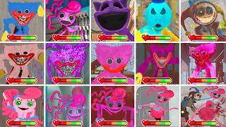 Poppy Playtime: Chapters 1,2,3,4,5,6 - All CHASES and FINAL Bosses With HEALTHBARS in BRIGHT Mode!