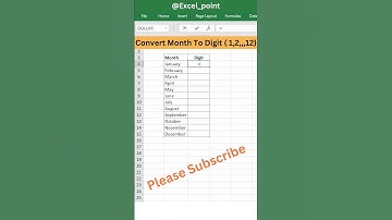 Convert Month To Digit {1,2,,,,,,,12}  #excelfunction #shots #youtubeshorts #shortsfeed