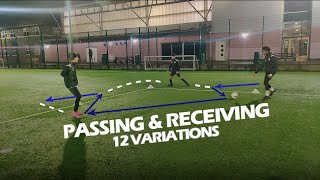 Passing & Receiving Football/Soccer Drill with Ball Mastery | 12 Variations