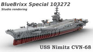 BlueBrixx Special 103272 USS Nimitz CVN 68 #bricklinkstudio rendering