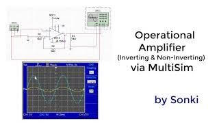 op amp inverting & non-inverting via Multisim