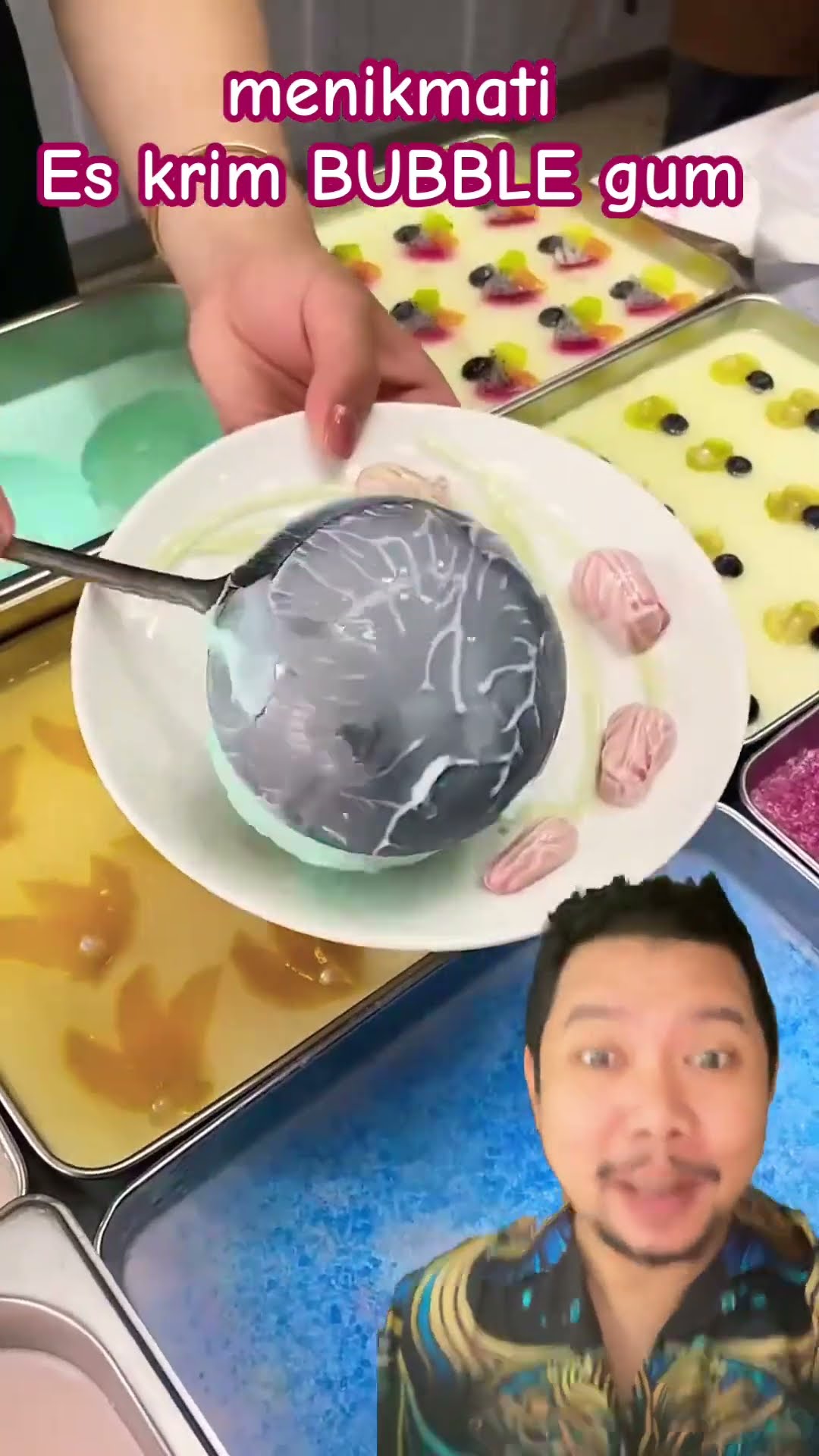 BUBBLE GUM ICE CREAM ENAK BANGET!!!?? #satisfying #satisfyingvideo #shorts #icecream #food