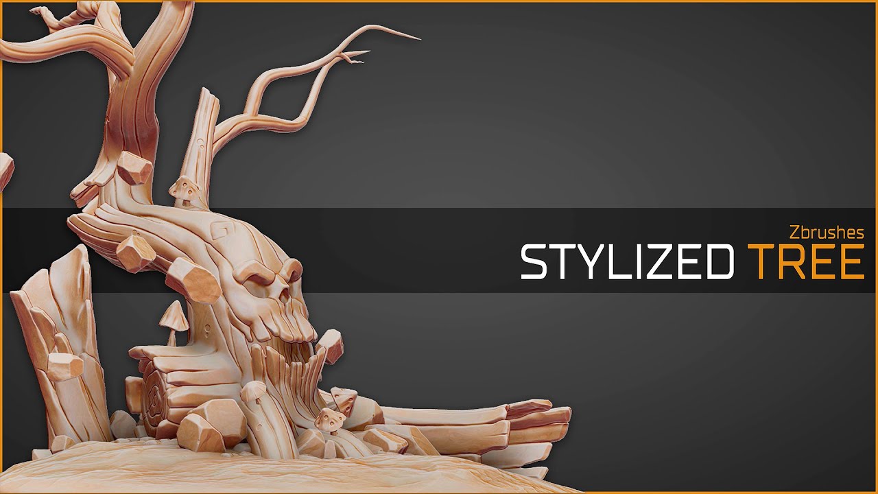 stylized tree zbrush