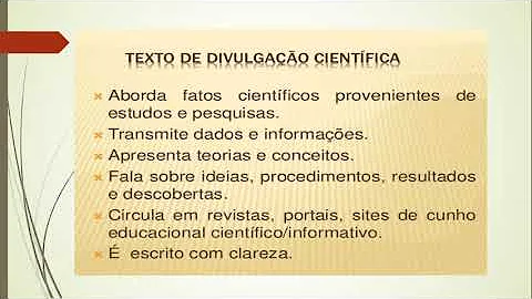 O que é gênero textual divulgação científica?
