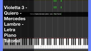 Violetta 3 - Quiero - Mercedes Lambre - Piano Tutorial