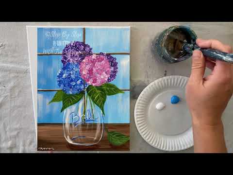 Beginner Acrylic Painting: Hydrangeas - ONLINE CLASS — The Chattery