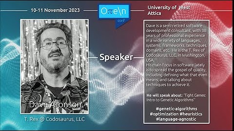 Tight Genes: Intro to Genetic Algorithms - Dave Aronson