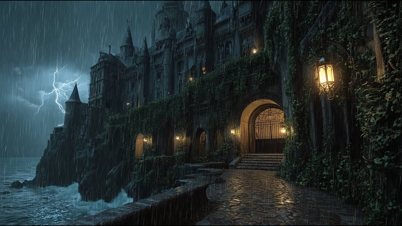 Mystic Castle Rainstorm 🌧🏰 Thunder & Heavy Rain Ambience for Deep Sleep, Relaxation & Study