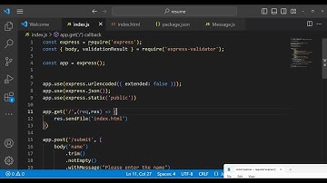 Node.js Express Server Side Form Validation With Custom Error Messages Using express-validator AJAX
