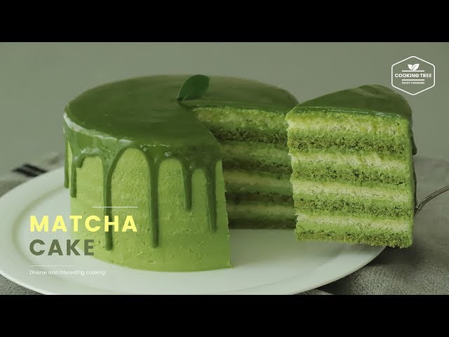 8 Layers! 녹차 케이크 만들기 : Green tea(Matcha) Cake Recipe : 抹茶ケーキ | Cooking tree