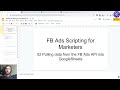 Pulling data from the FB Ads API into GoogleSheets