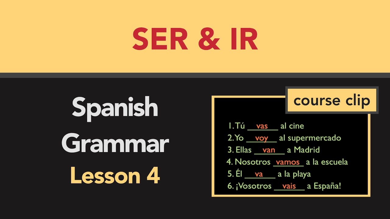 Spanish Verb Ser Chart