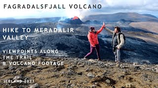 Fagradalsfjall Volcano Iceland - Hike to Meradalir Valley & Viewpoints + footage along the way (4K)