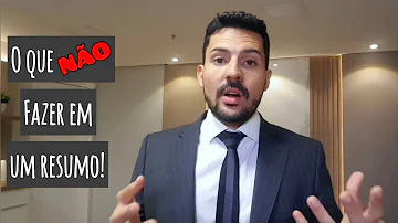 O que não pode fazer em um resumo?