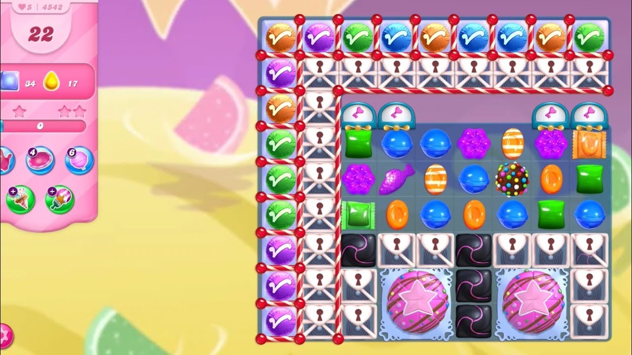 Lemon drop candy & Jelly level | Candy Crush Saga level 4542 | - YouTube