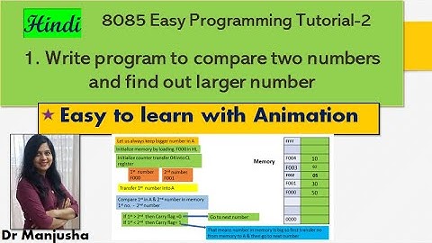 8085 program to compare  two numbers to find the larger number in hindi