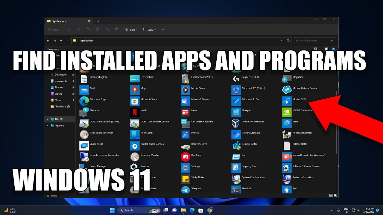 How To Check Installed Apps Or Programs In Your Windows 11 PC YouTube
