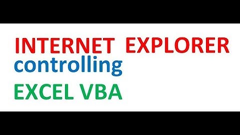 Excel VBA Internet Explorer Controlling