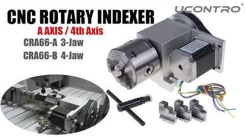 UCONTRO CRA066-A CNC Router Rotary Indexer 4th Axis with Chuck and 57 Stepper Motor