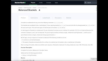HackerRank | Balanced Brackets