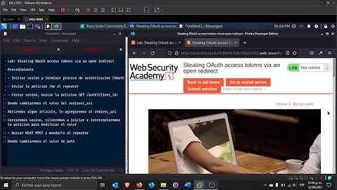 Lab Stealing OAuth access tokens via an open redirect