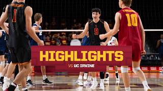 USC Men's Volleyball vs. UC Irvine Highlights | Trojans win 3-2