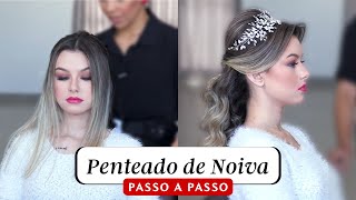 Penteado fácil de noiva- semi preso -peinado de novia suelto