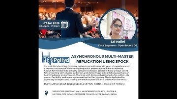 Asynchronous multi-master replication using SPOCK by Nalini and Hari from OpensourceDB @PgHyd