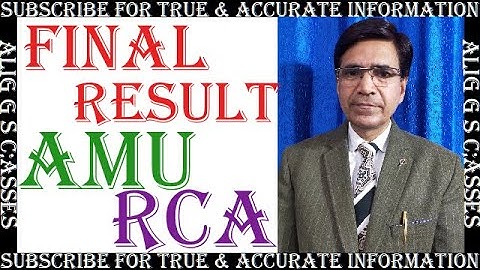 FINAL RESULT OF AMU RCA / UPSC|| ADMISSION PROCESS 2020-21 || ALIG GS CLASSES
