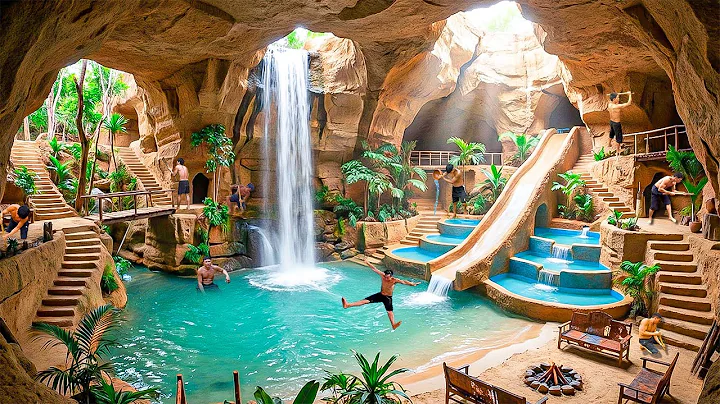 300 Days Building a $1M Modern Luxury House Inside a Cave with Underground Pool Using Primitive Tool