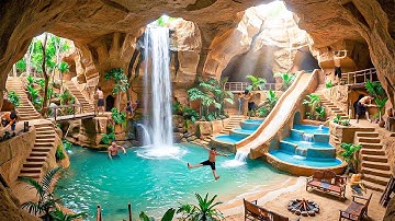 300 Days Building a $1M Modern Luxury House Inside a Cave with Underground Pool Using Primitive Tool