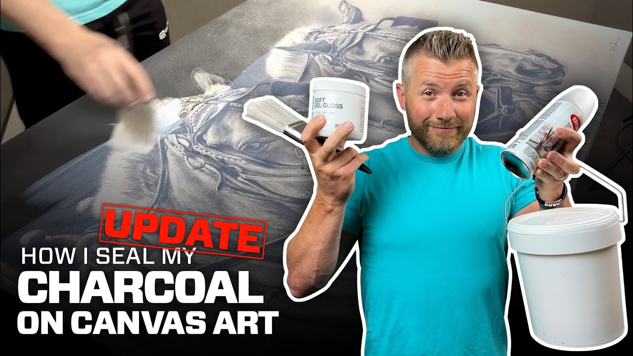 How I Seal My Charcoal on Canvas Art - UPDATE! - YouTube